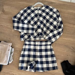 Zara checkered Matching top and bottom